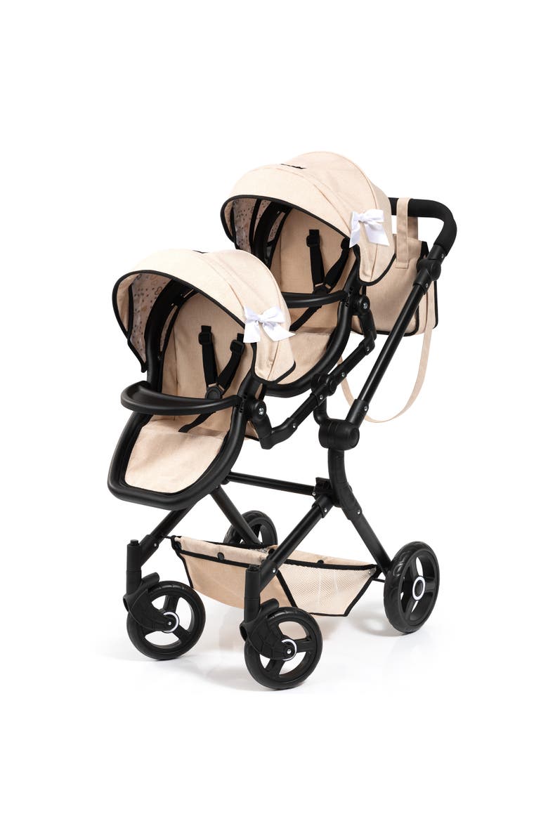 Bayer Design Doll Pram Twin Neo, Seats 2 Dolls Up to 18 Inches, Kid 3+, Alternate, color, Multicolored