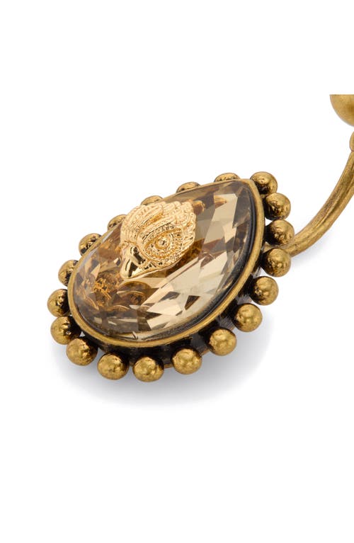 Kurt Geiger London Crystal Barbell Drop Earrings In Gold