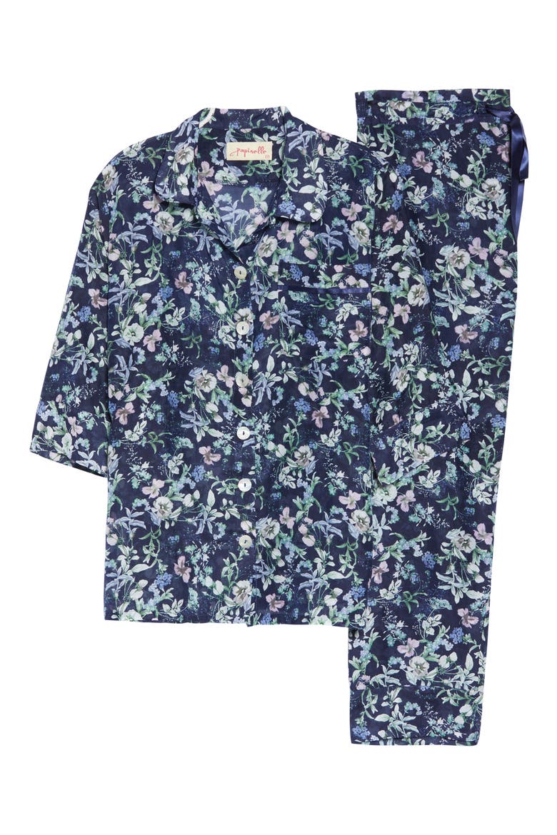 Emmy Crop Pajamas, Alternate, color, NAVY
