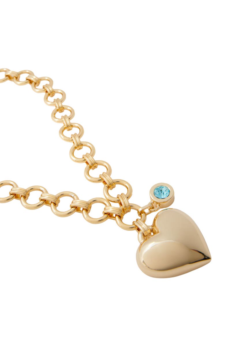 maje Gold heart necklace, Alternate, color, 