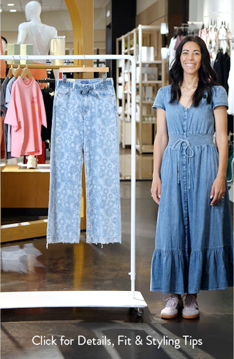 Kids' The Wave Floral Wide Leg Denim Jeans, sales video thumbnail