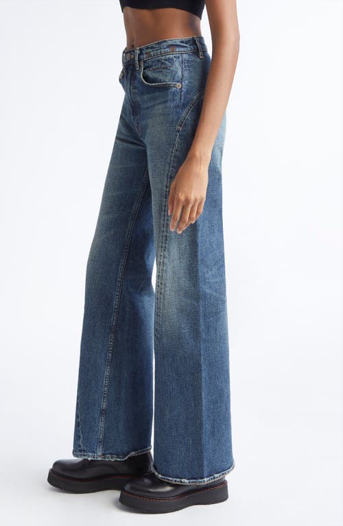 R13 Twisted Seam Flare Jeans In Blue