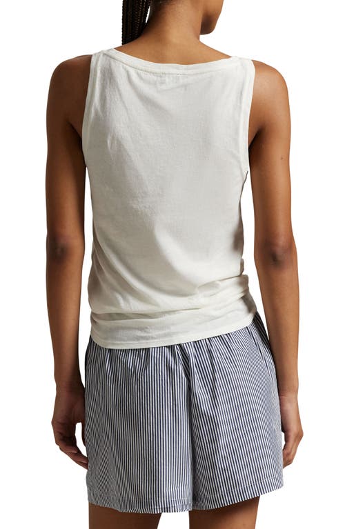Polo Ralph Lauren Long & Lean Cotton Jersey Lounge Tank In Egret