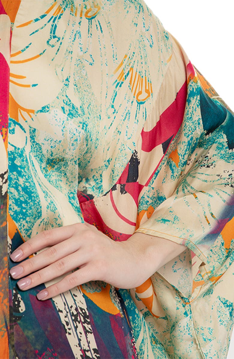 SAACHI Abstract Floral Duster, Alternate, color, Orange Multi