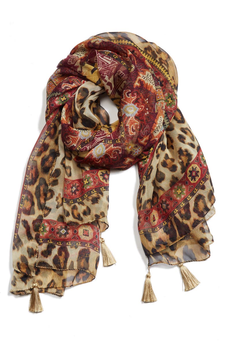 Etro Neo Nomad Bombay Animal Print Scarf, Alternate, color, 