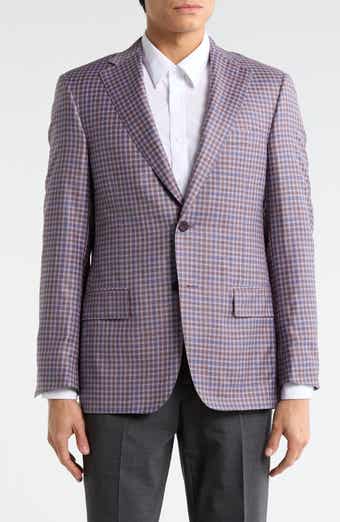 Heritage Gold Purple Check Super 130s Wool Suit Sport Coat