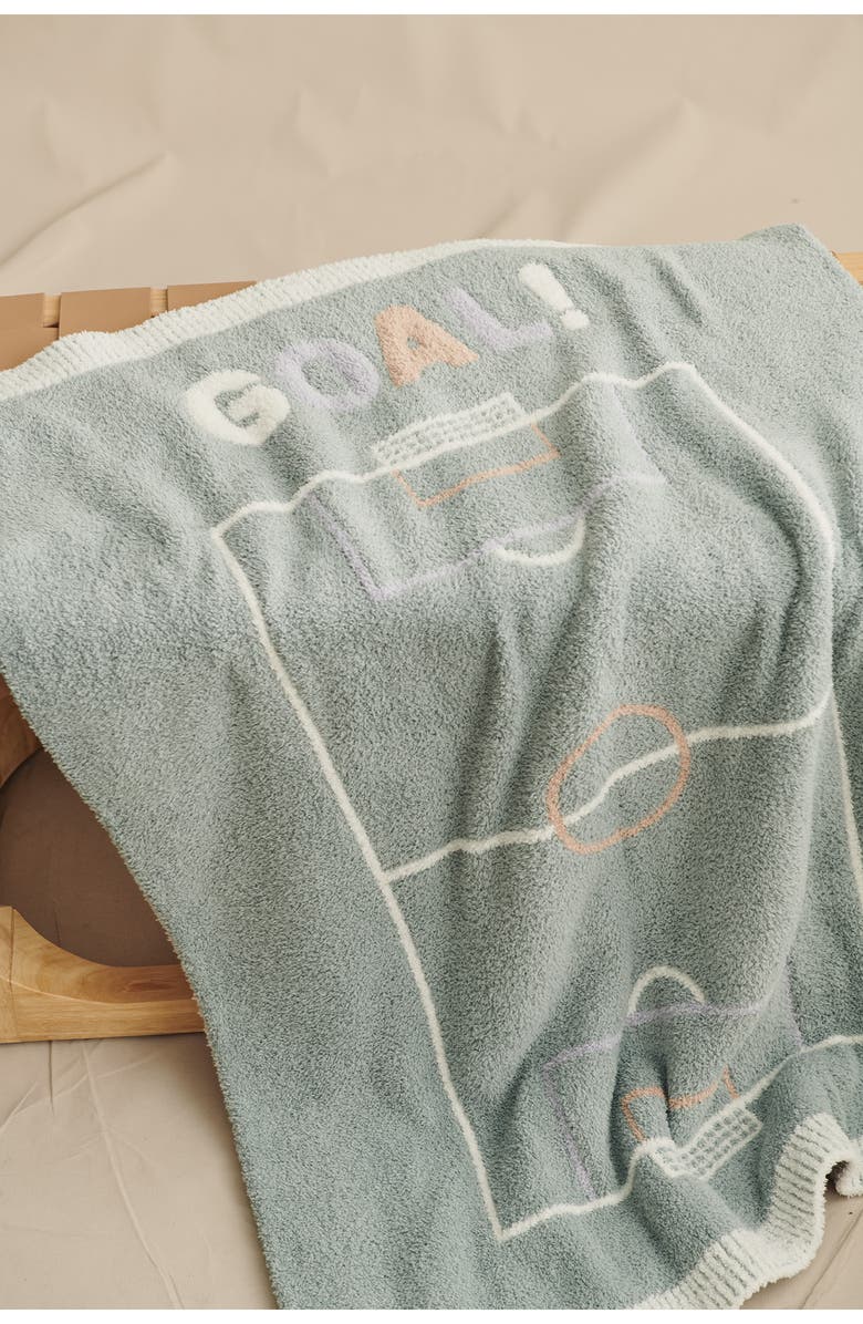 Barefoot Dreams<sup>®</sup> CozyChic<sup>®</sup> Goal Stroller Blanket, Alternate, color, Sage Green Multi