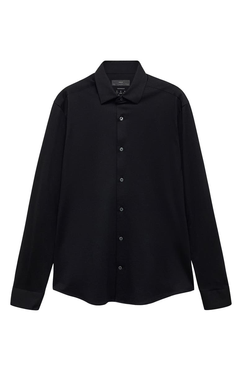 MANGO Easy Iron Comfort Stretch Button-Up Shirt, Alternate, color,