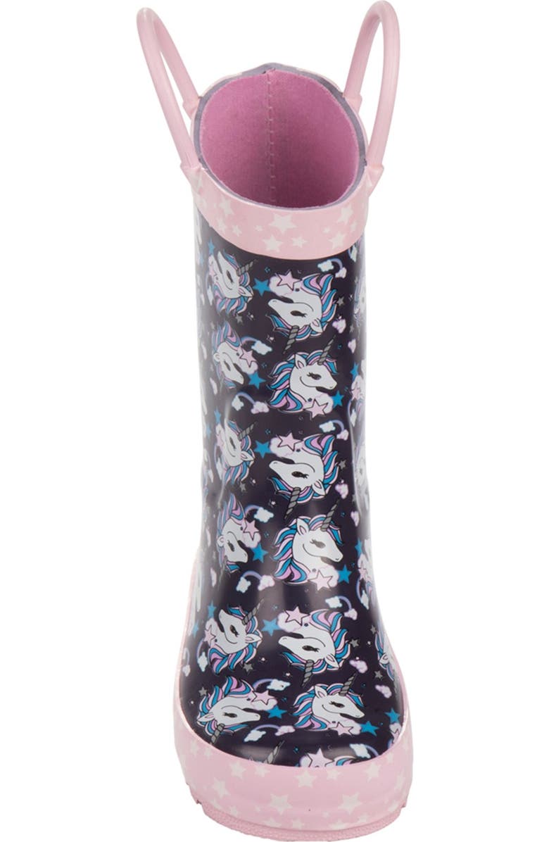 Laura Ashley Unicorn Print Rain Boot, Alternate, color,