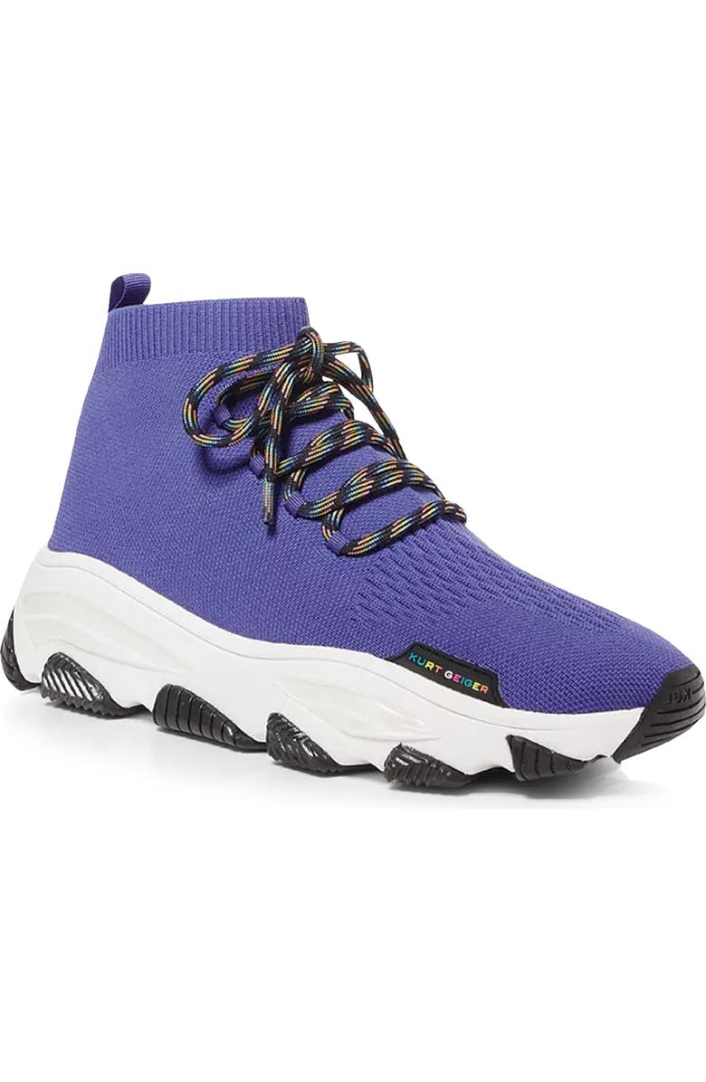 Kurt Geiger London Lettie Knit Lace-Up Sneaker, Main, color,