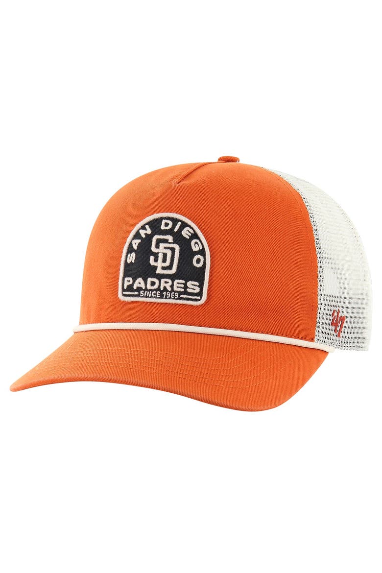 Men's '47 Orange San Diego Padres Cypress Trucker Hitch Adjustable Hat, Main, color, Orange