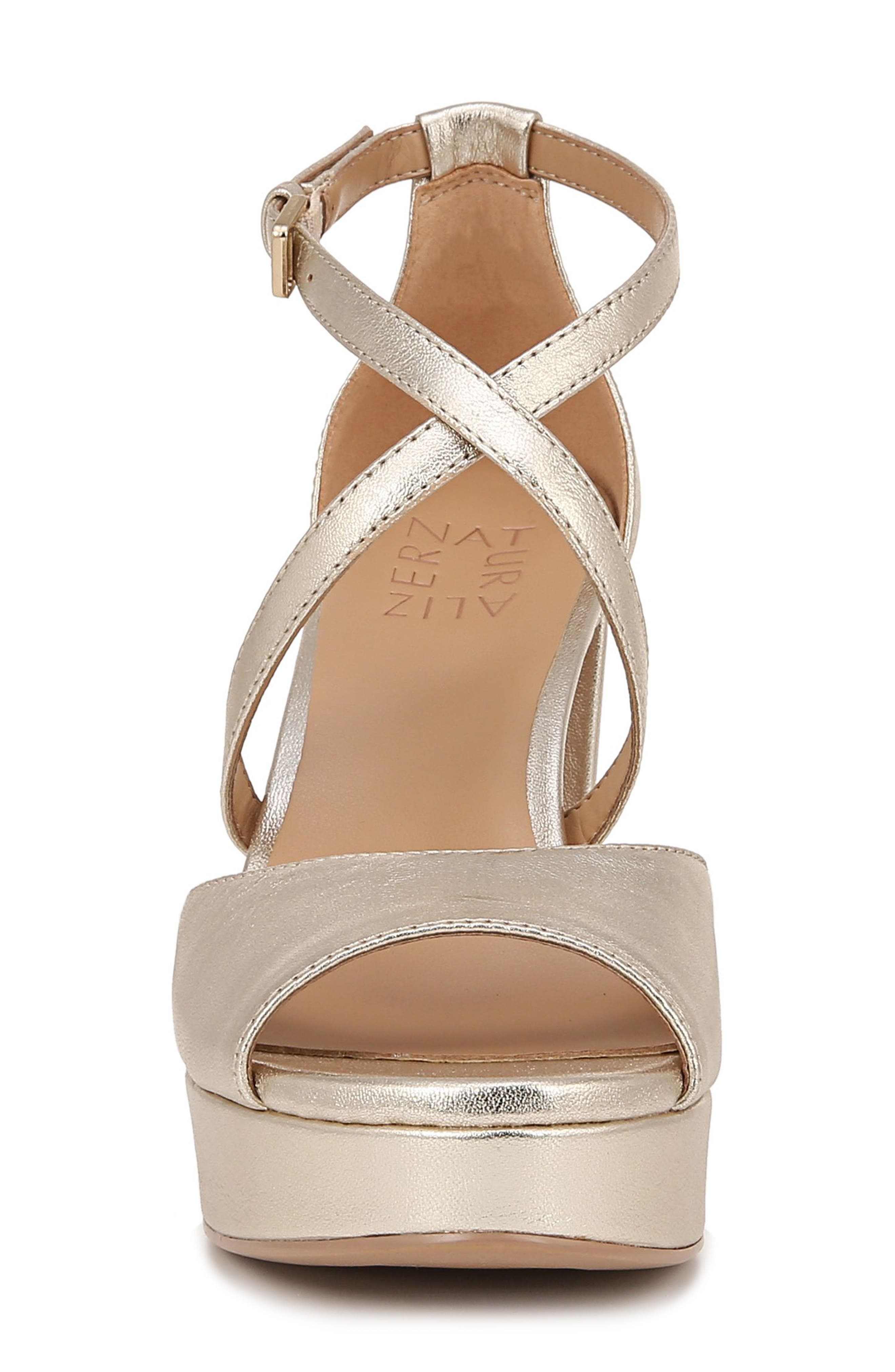 Naturalizer Melody Platform Sandal, Alternate, color, Champagne Leather
