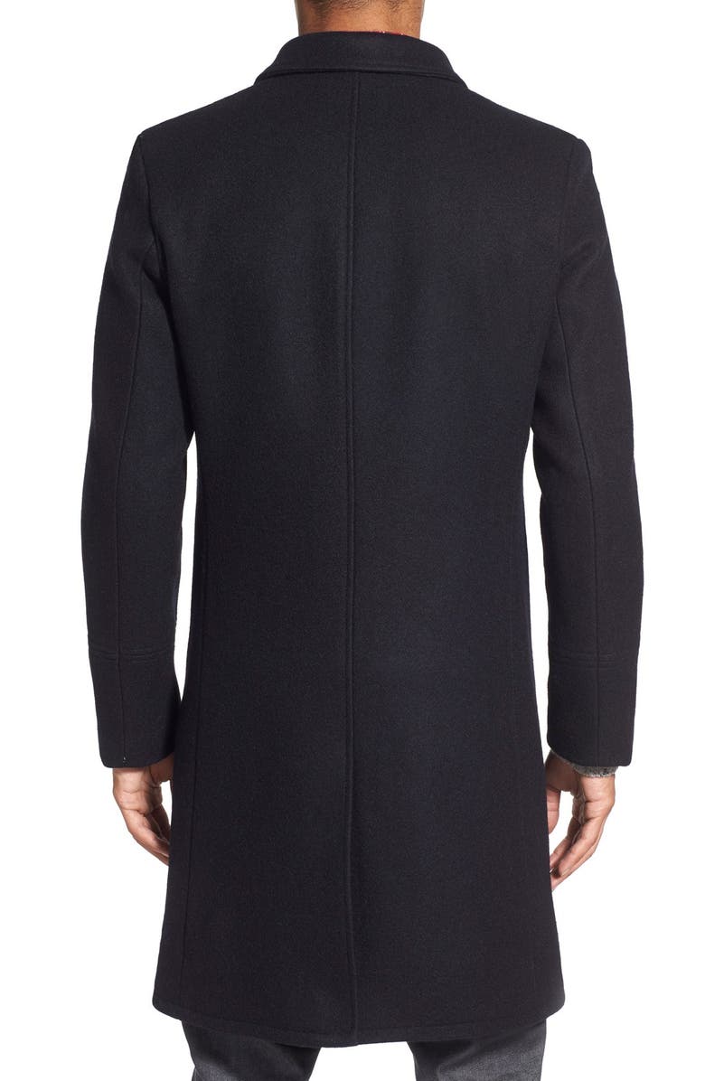 Schott NYC Wool Blend Officer's Coat, Alternate, color, New Navy