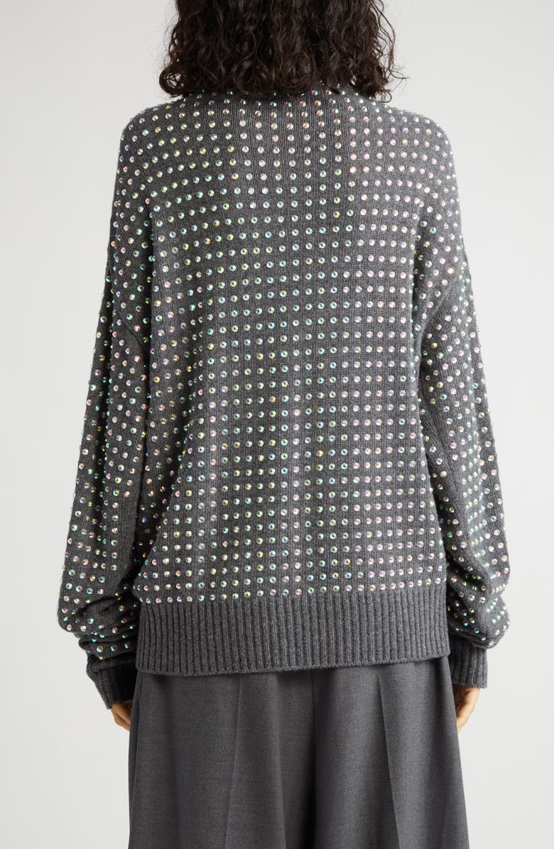 SPORTMAX Crystal Embellished V-Neck Sweater, Alternate, color,