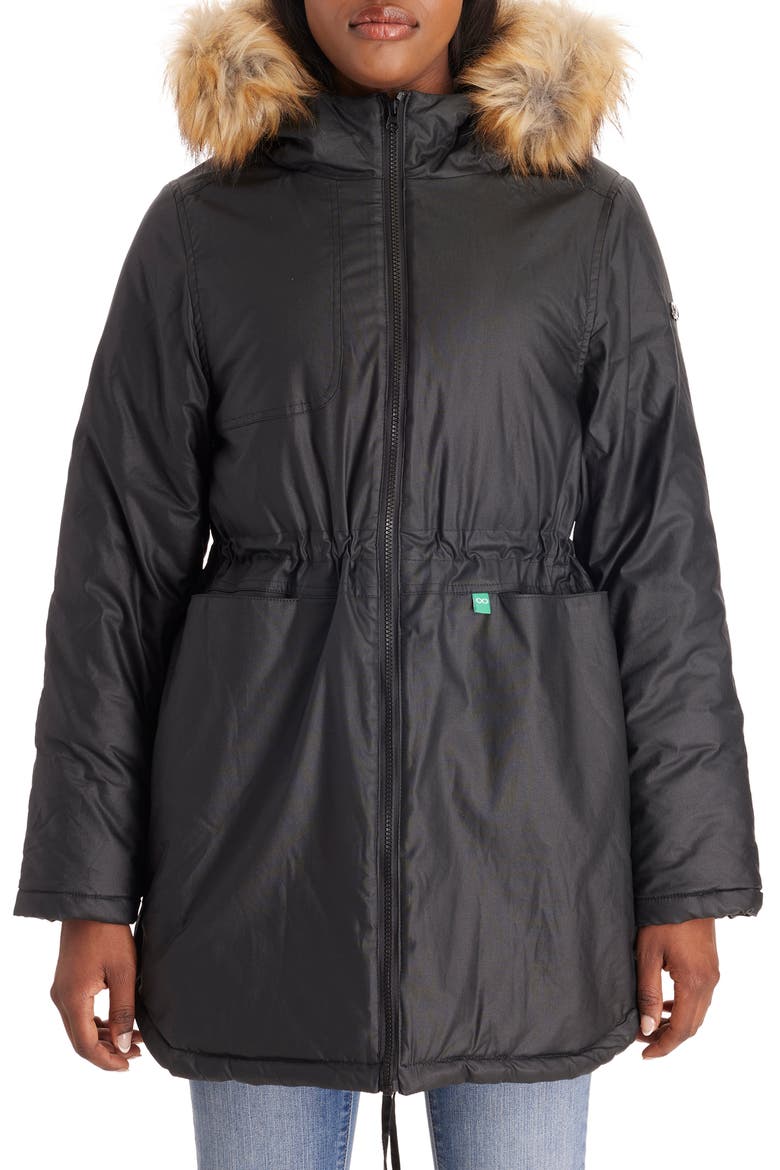 Sofia - Waxed Shell 3 in 1 Maternity Parka, Main, color, BLACK