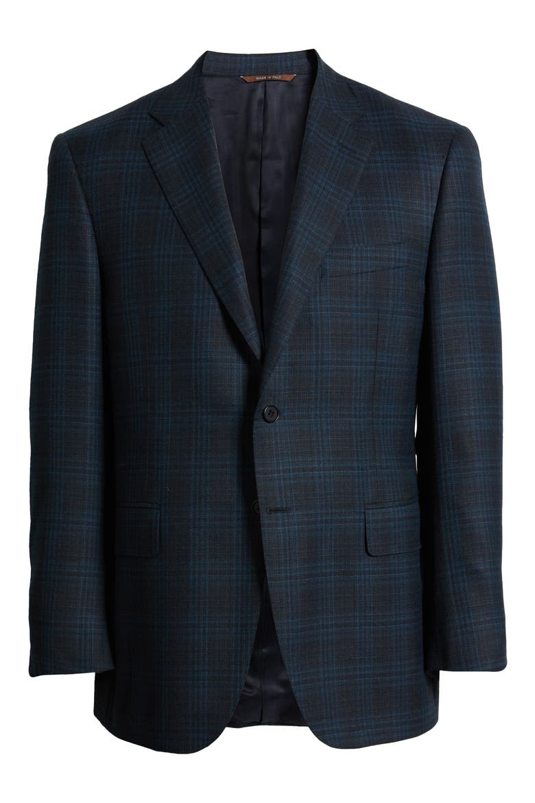 Siena Regular Fit Plaid Wool Sport Coat, Alternate, color, GREEN