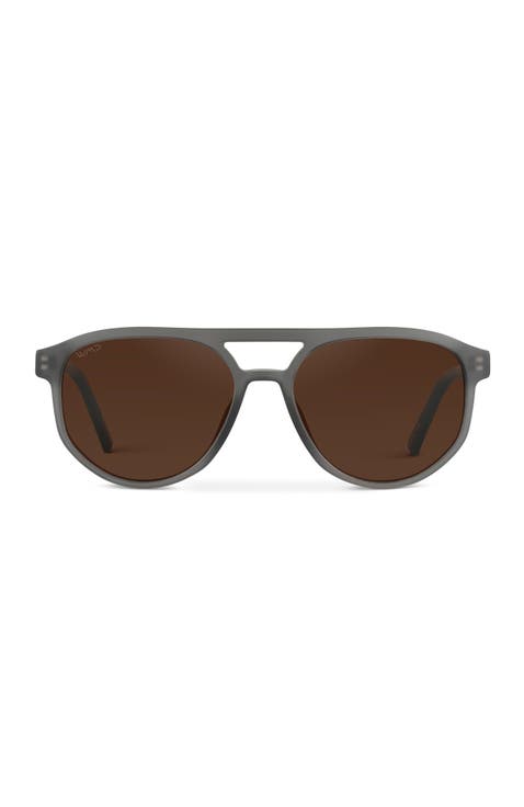 Hudson - 55mm Geometric Aviator Polarized Sunglasses