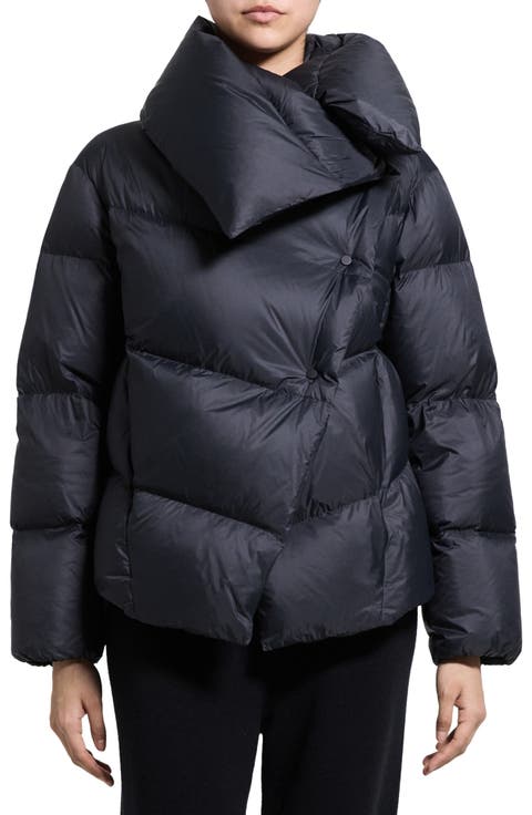 Shawl Collar Recycled Nylon Puffer Jacket