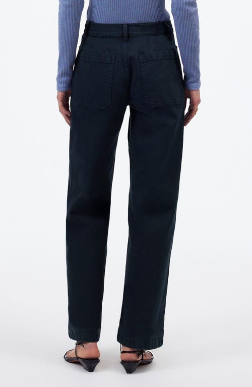 Madewell The Emmett Patch Pocket Wide Leg Pants In Dark Navy