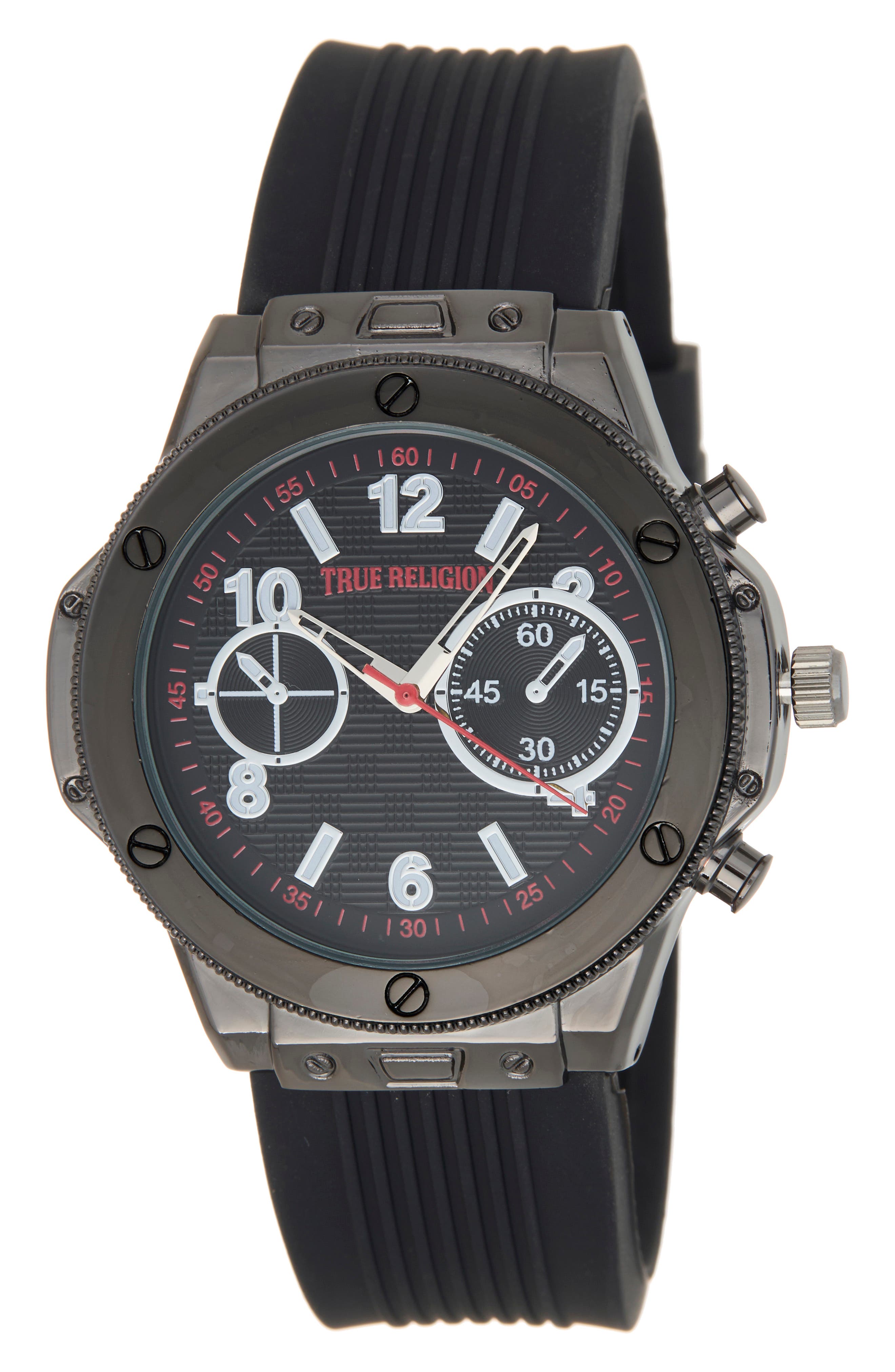 Mixed Index Silicone Strap Analog Watch
