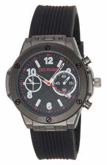 Mixed Index Silicone Strap Analog Watch