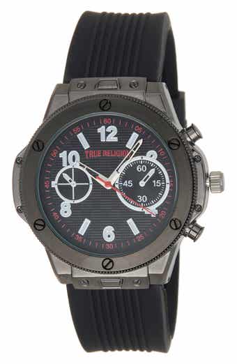 Mixed Index Silicone Strap Analog Watch