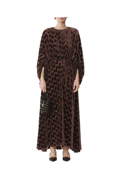 Lanvin Chevron-pattern Maxi Dress In Animal Print
