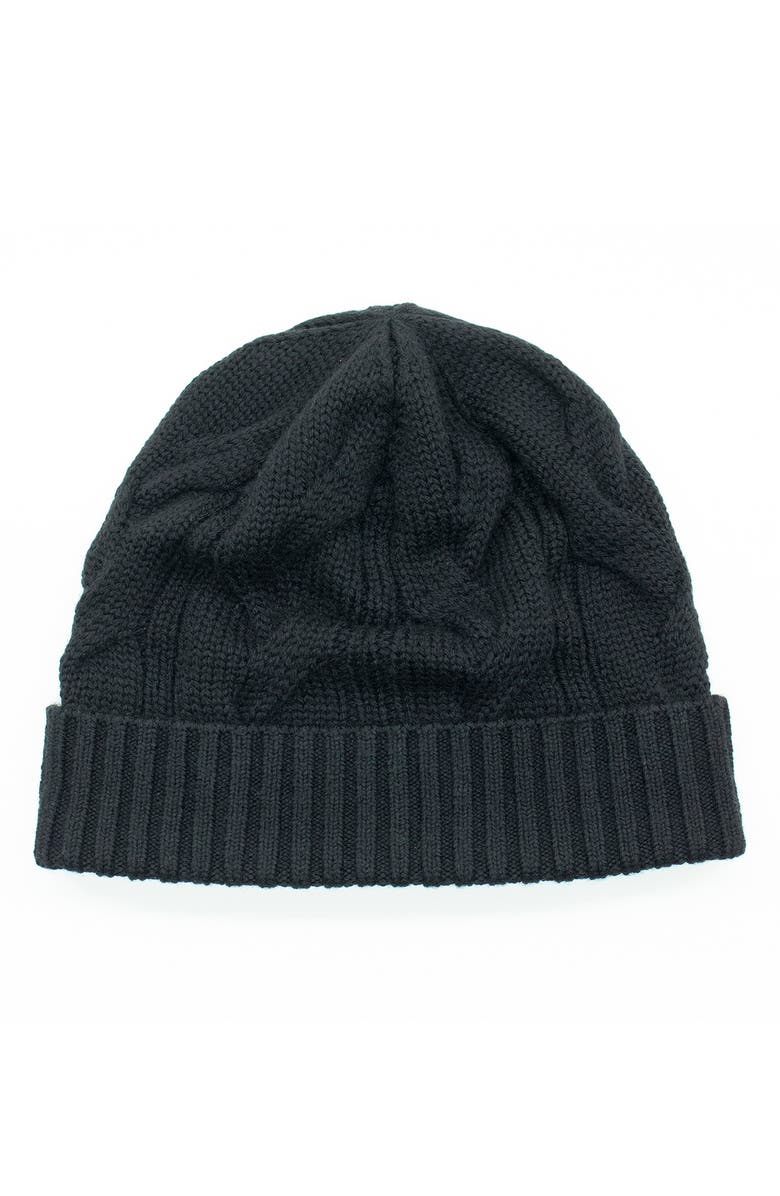 Portolano Cable Knit Cuff Beanie, Main, color, Black
