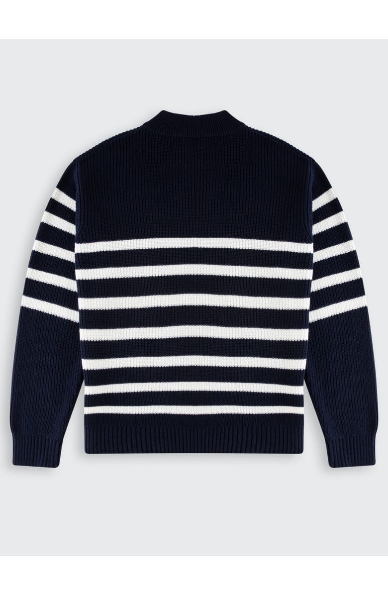 Walker & Hunt Huxley Striped Quarter Zip Sweater, Alternate, color, Navy