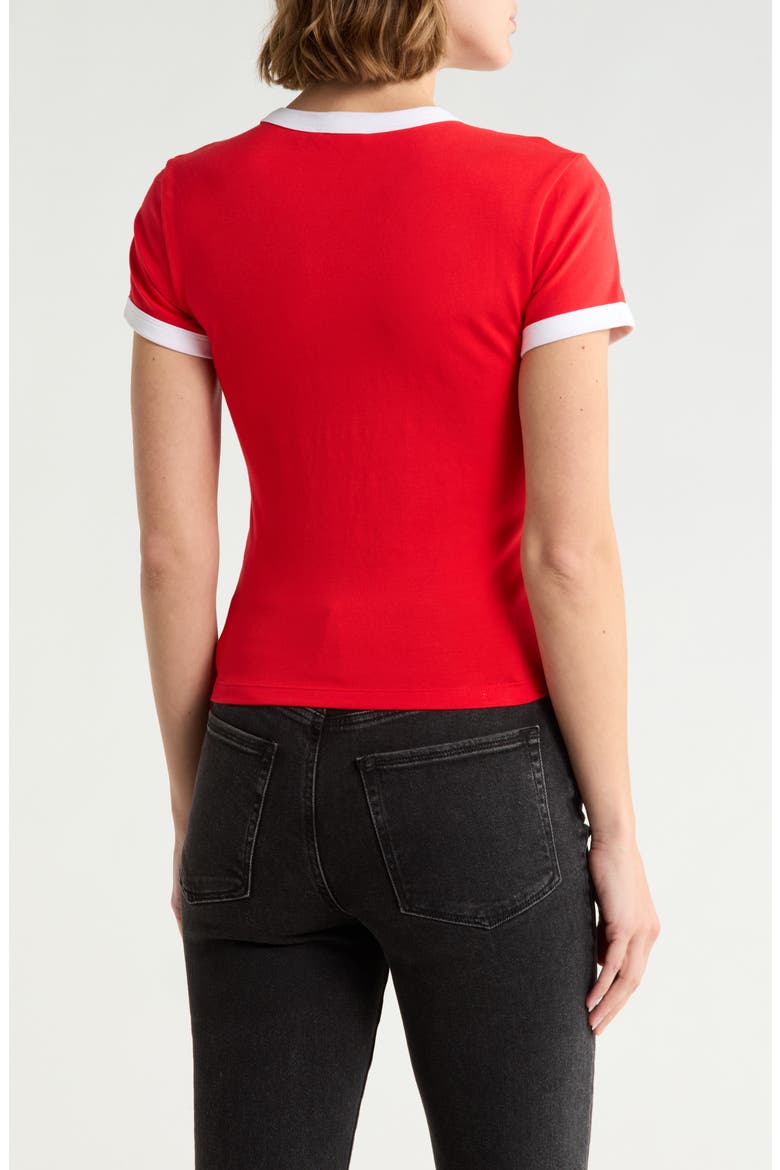 Stretch Cotton Crop Ringer T-Shirt, Alternate, color, FLAMING HOT
