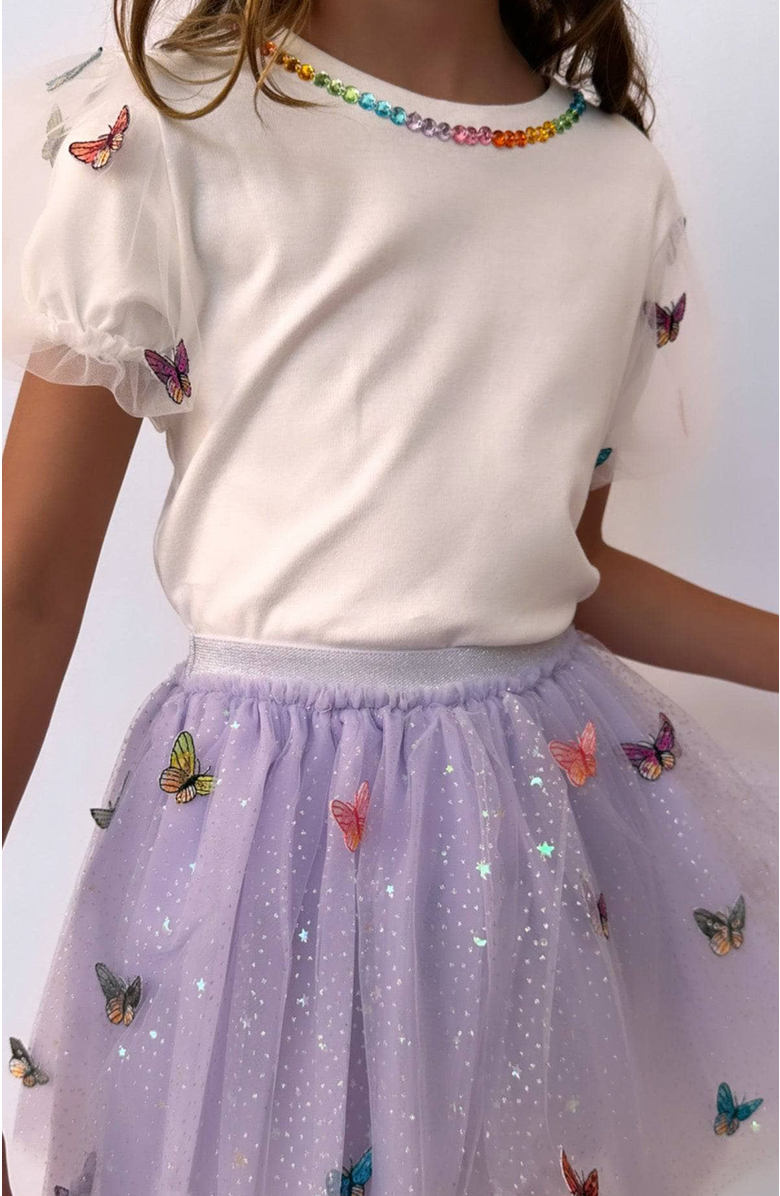 Lola + The Boys Rainbow Butterflies Tutu Skirt, Alternate, color, 
