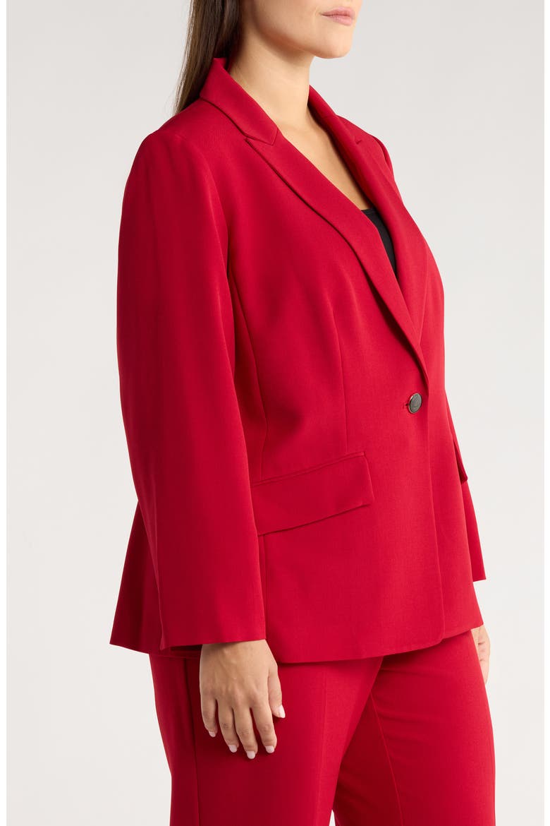 Peak Lapel One-Button Blazer, Alternate, color, FIRE RED