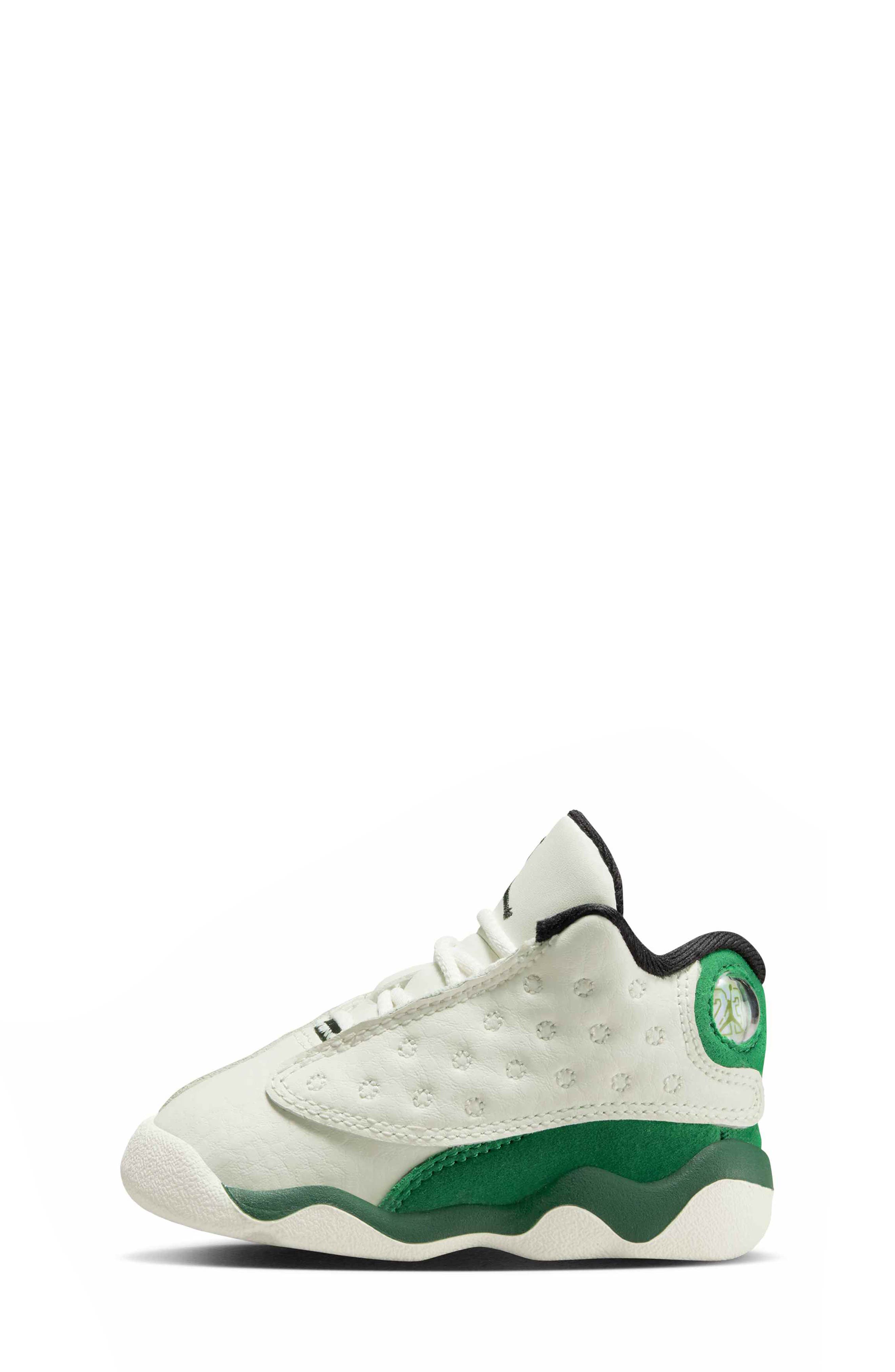 Nike Kids' Jordan 13 Retro High Top Sneaker, Alternate, color, Sail/ Pine Green/ Black