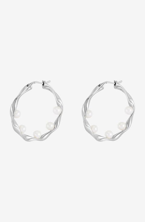 Waterfall Baroque Pearl Hoops