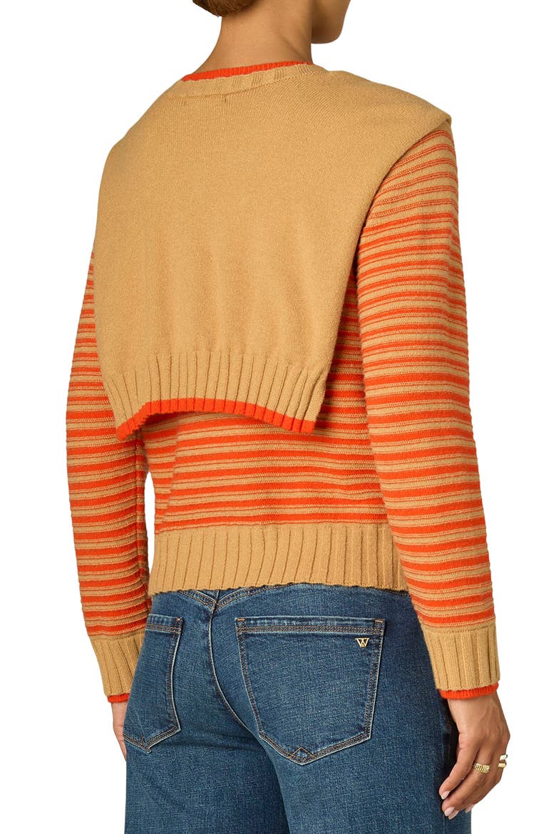 Twofer Crewneck Sweater, Alternate, color, GOLDEN SUGAR MULTI
