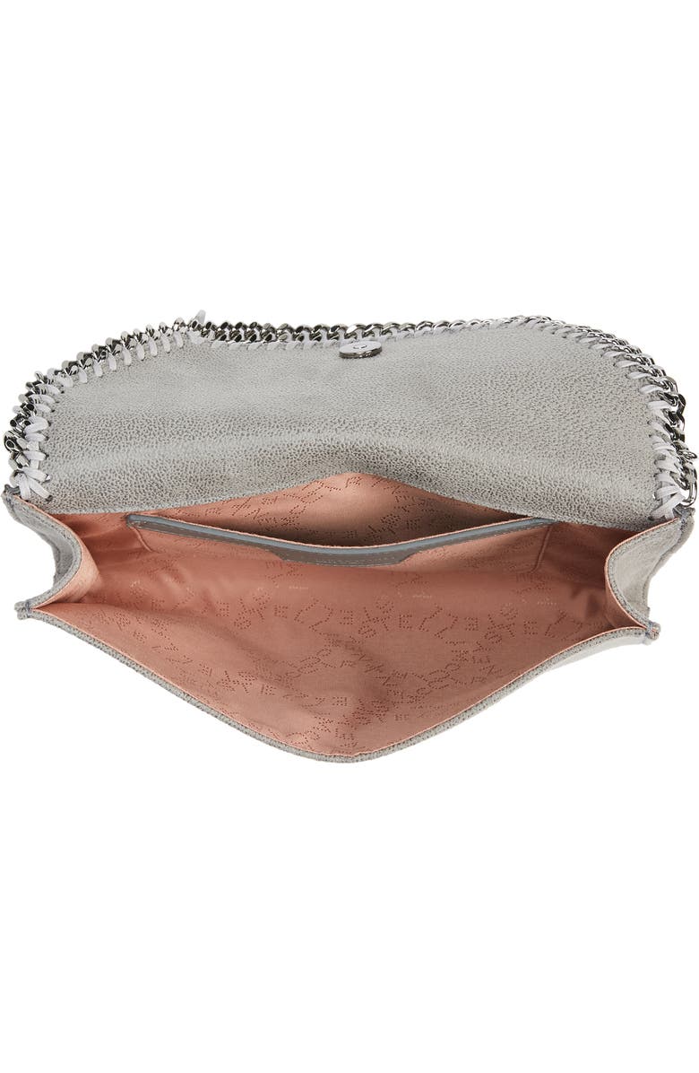 Stella McCartney Mini Falabella Shaggy Dear Faux Leather Crossbody Bag, Alternate, color, Light Grey