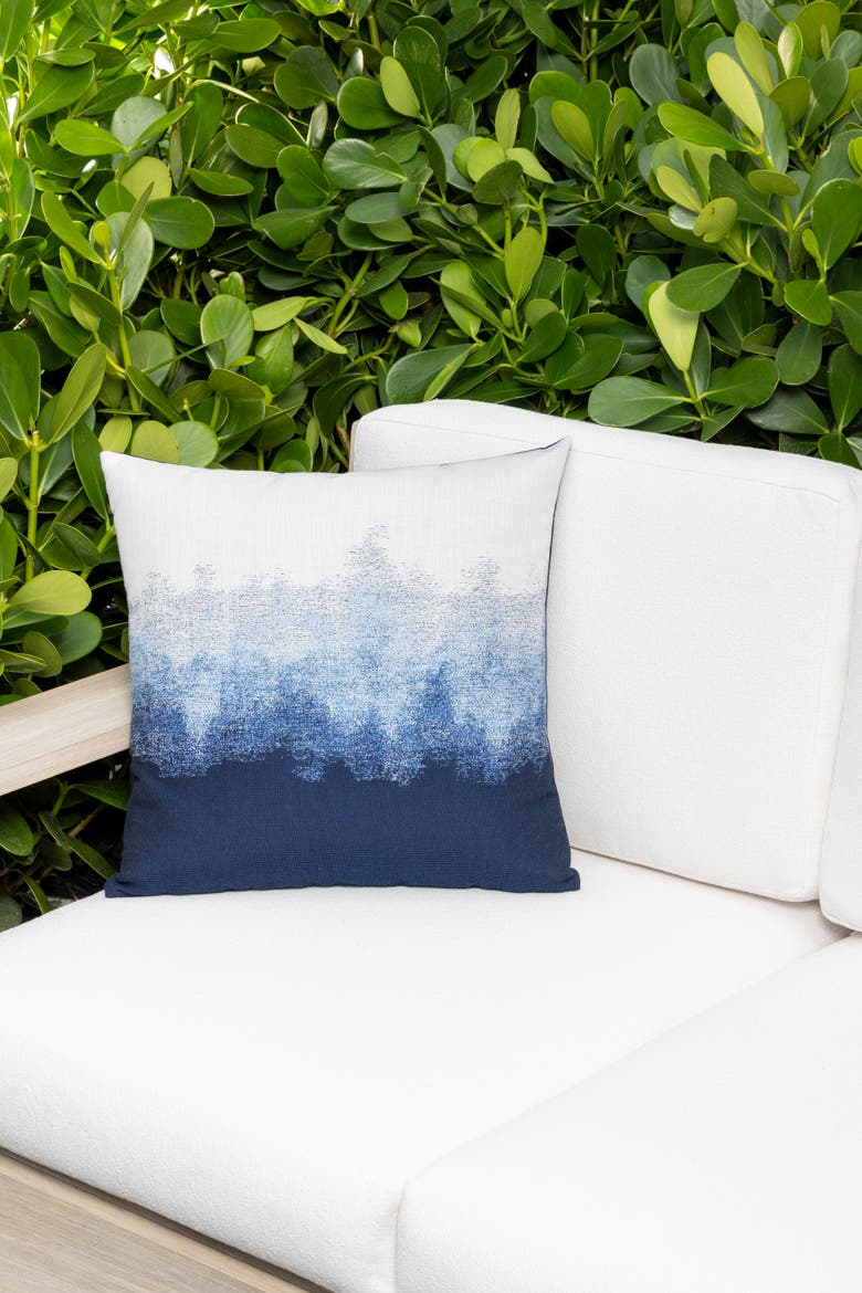 Artful Ombre Indoor & Outdoor Woven Accent Pillow, Alternate, color, Midnight