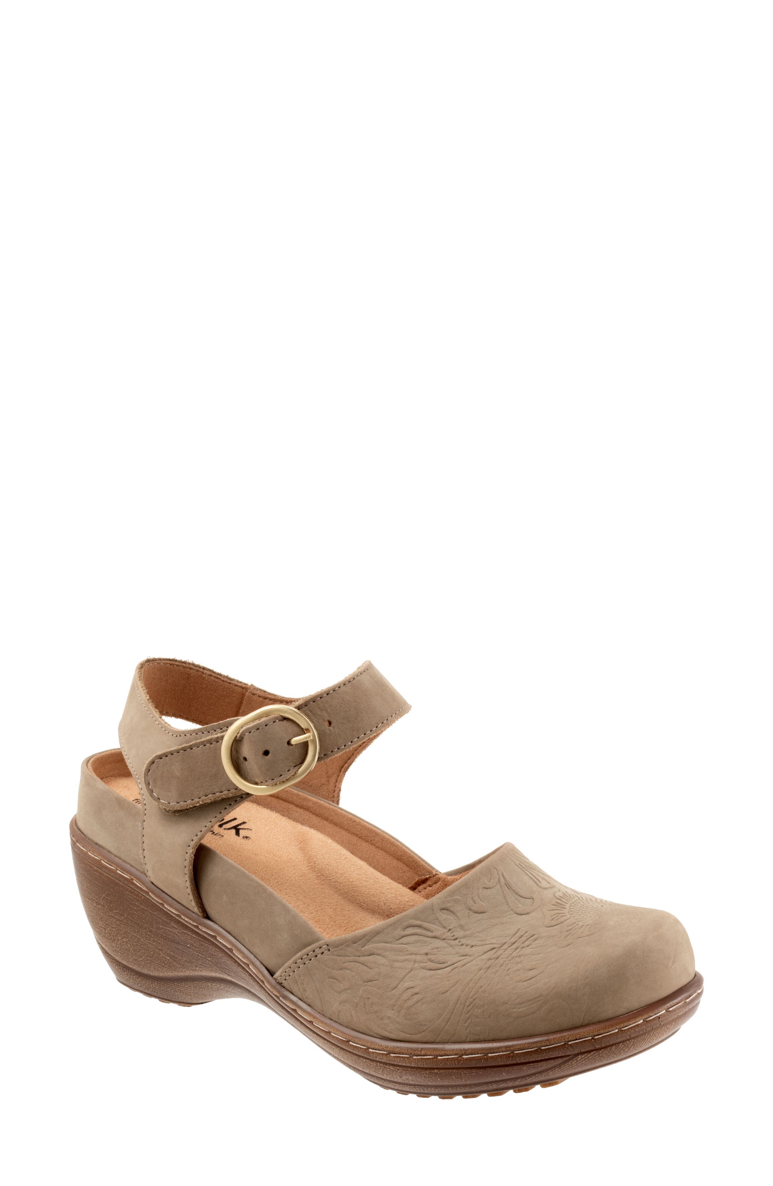Mabelle Leather Clog, Main, color, TAUPE NUBUCK