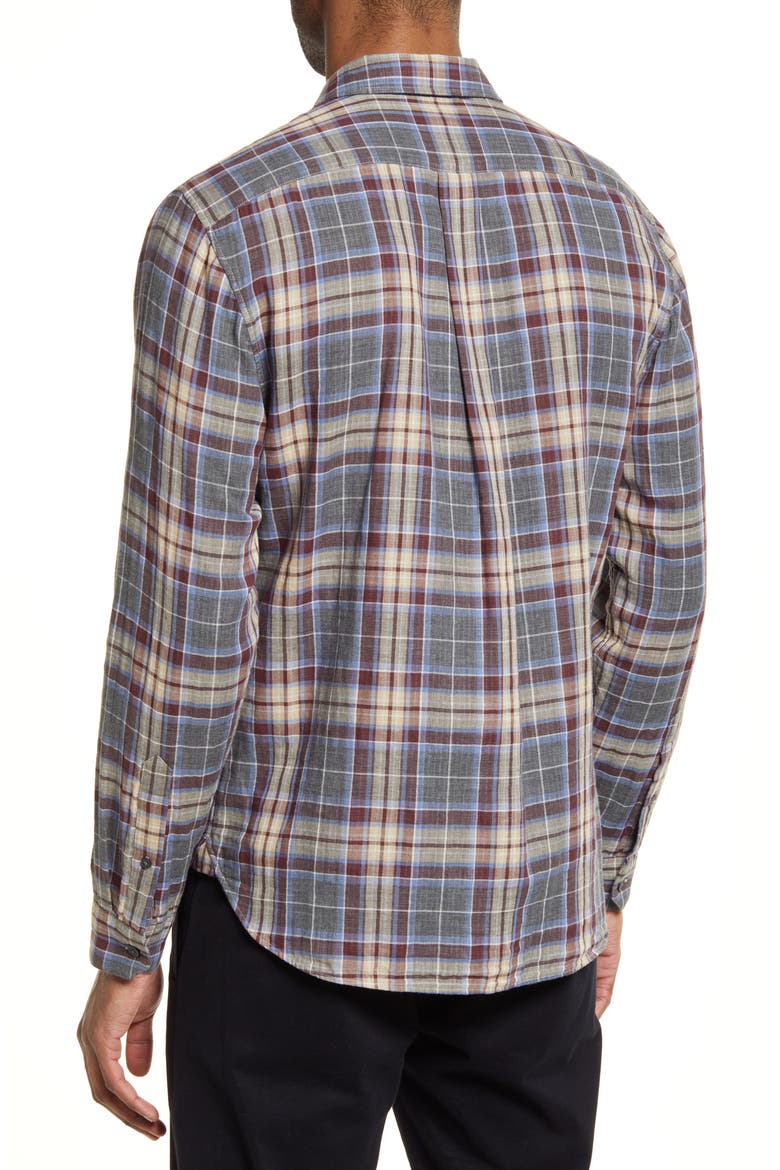 Classic Fit Double Face Cambria Plaid Shirt, Alternate, color, MED H GREY