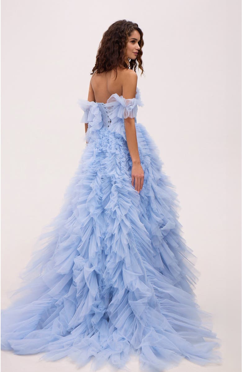 Milla Light Blue All Ruffled Up Evening Fluffy Dress, Alternate, color, Light Blue