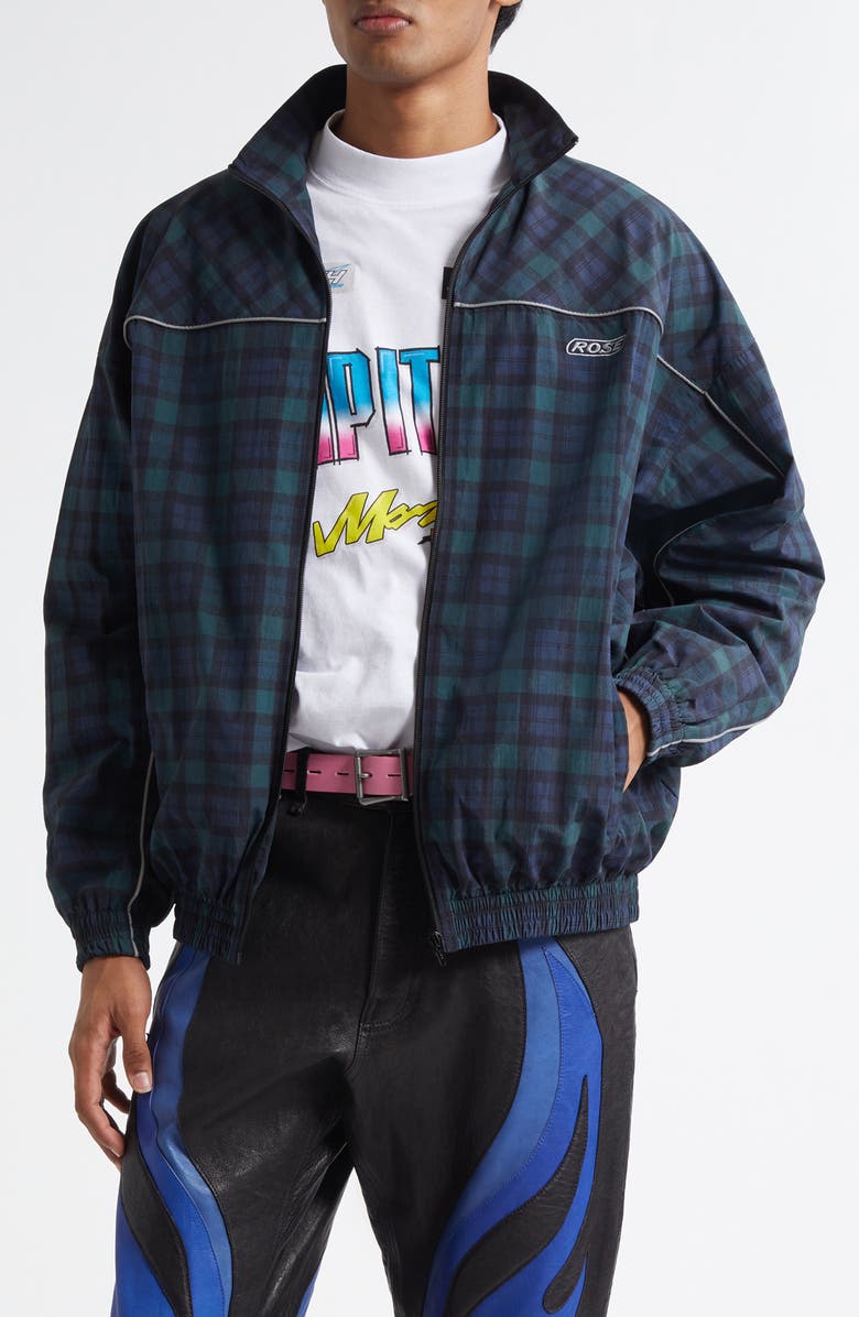 Martine Rose Oversize Plaid Track Jacket, Main, color, 