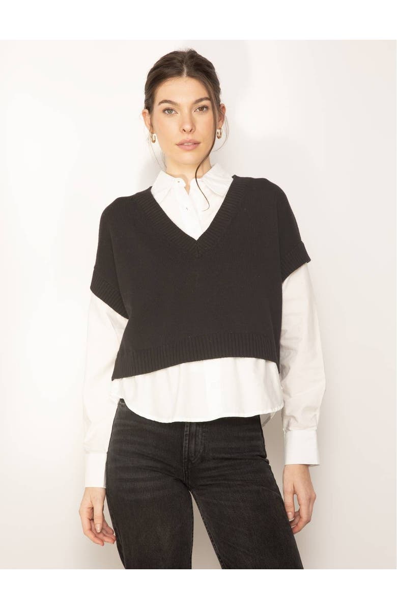 Central Park West Tessa Crop Vneck Twofer, Main, color, 
