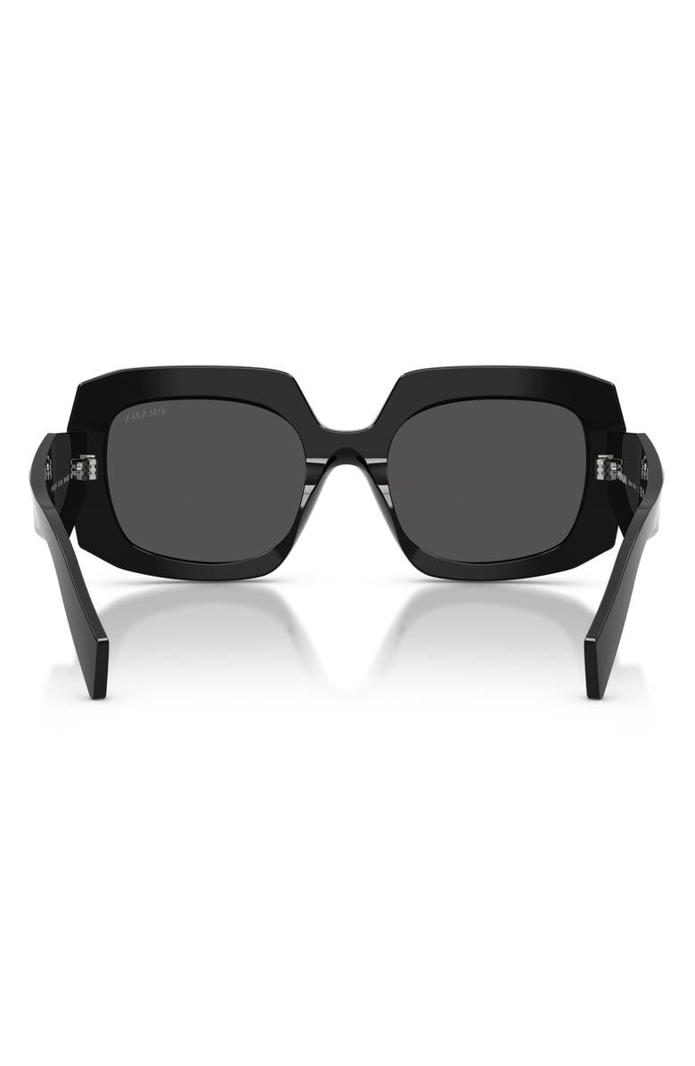 Prada 55mm Square Sunglasses, Alternate, color, Black / Dark Grey