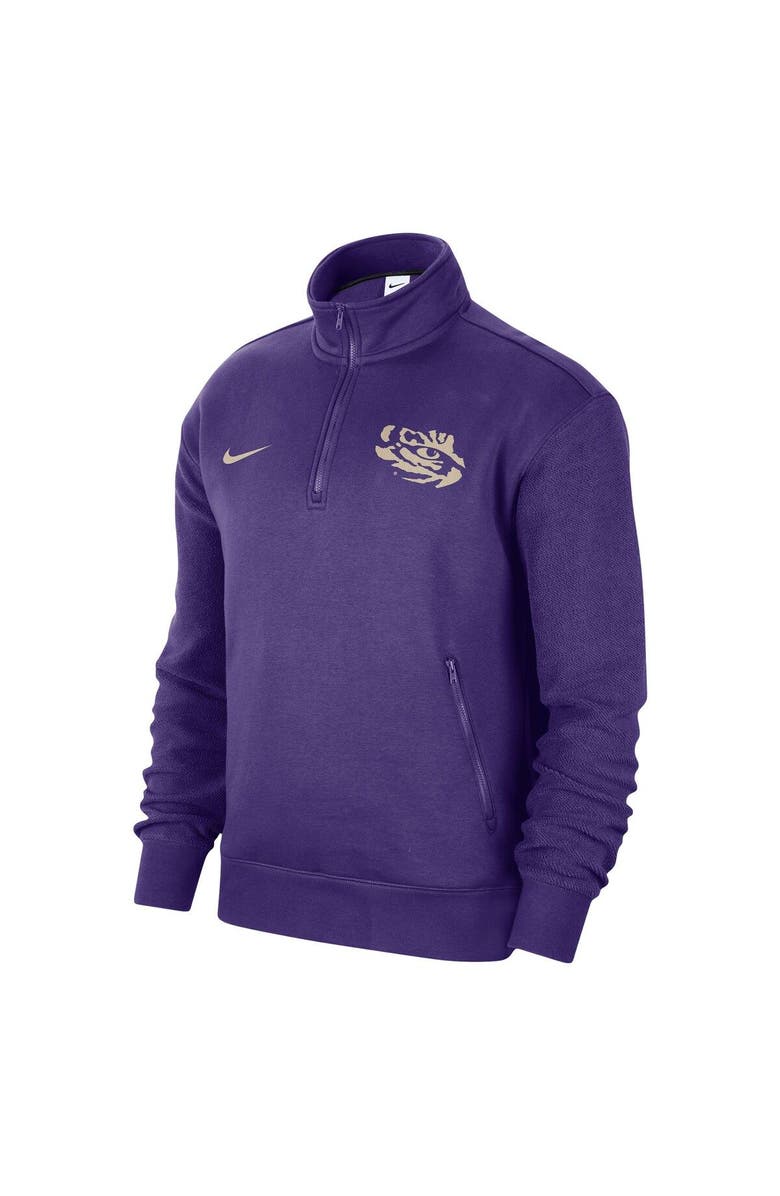 Nike Men's Nike Purple LSU Tigers Campus Athletic Department Quarter-Zip Sweatshirt, Alternate, color, Purple