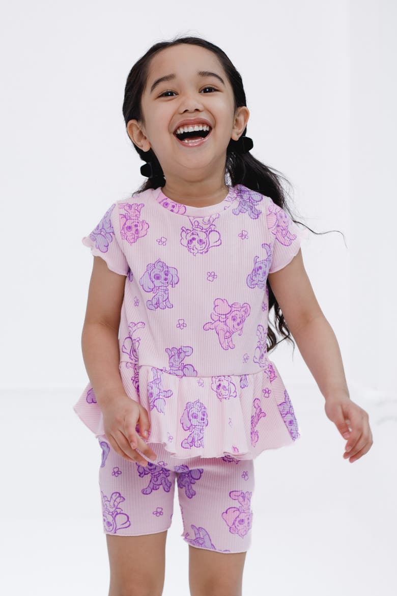 Skye 2-Piece Tee and Bike Shorts Set, Alternate, color, Skye Pink