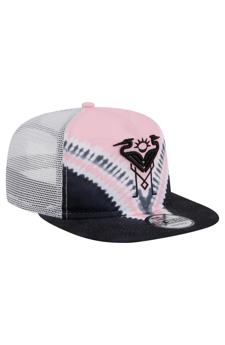 New Era Men's New Era Black/Light Pink Inter Miami CF Tie-Dye Adjustable Golfer Hat, Alternate, color, Black