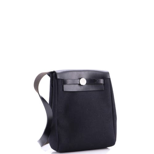 Pre-owned Hermes  Hermes Herbag Toile And Leather Tpm In Black