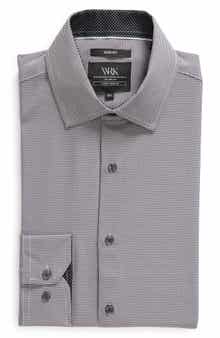 W.R.K Slim Fit Houndstooth Print Recycled Performance Stretch Dress Shirt