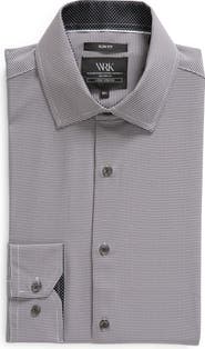 W.R.K Slim Fit Houndstooth Print Recycled Performance Stretch Dress Shirt