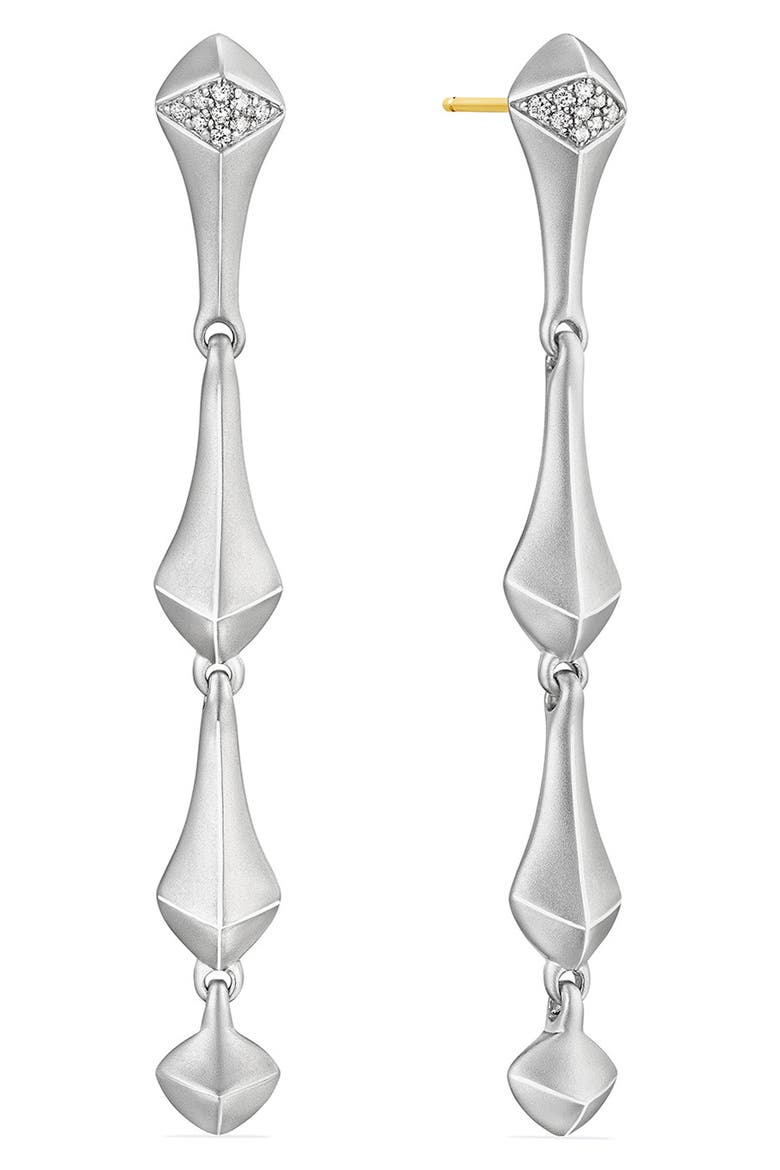 Iris Diamond Drop Earrings, Main, color, SILVER